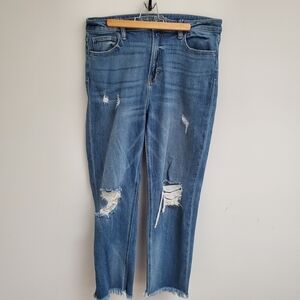 Distressed Blue Jeans